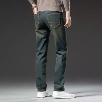 Four Seasons New Retro Jeans Men s Loose Straight 2024 Elastic High End Versatile Casual Men s Long Pants 28