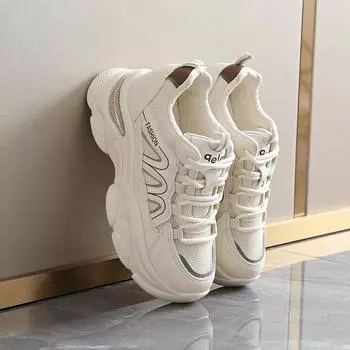 Four Seasons New Sports Women s Shoes Daddy Breathable Thick Bottom Korean Version Muffin Bottom Student Leisure Xiaobai Dexun Forrest Gump Shoes 35