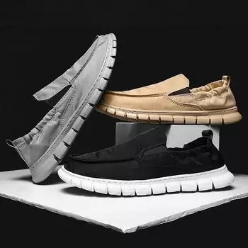 Four Seasons New Umbrella Canvas Shoes Breathable Large Size Lazy Shoes Old Beijing Canvas Driving Shoes Men 39