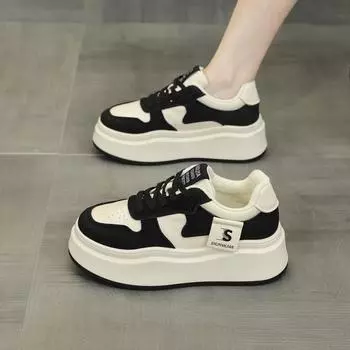 Four Seasons New Women s Shoes Fashion Color Matching Classic Retro Student Casual Breathable Sports Virtue Training Board Shoes Little White Shoes 35 коричневый