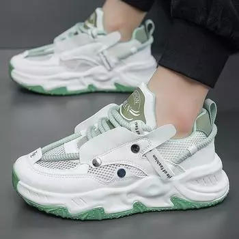 Four seasons niche mesh breathable sports board shoes retro Hong Kong style violent bear Douyin live broadcast tooling outdoor shoes 39 чёрный