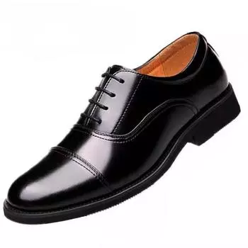 Four Seasons Официальные кожаные туфли Мужская обувь Деловые повседневные кожаные туфли Трехсоставные свадебные туфли на шнуровке Мужские 46 чёрный