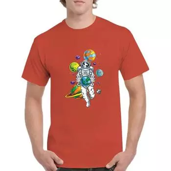 Four Seasons Outdoor Leisure Astronaut 2D модный принт мужская футболка большого размера для взрослых с круглым вырезом с коротким рукавом спортивная комфортная XXXXL белый