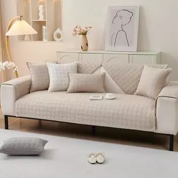 Four Seasons Pure Cotton Sofa Cushion Anti-Slip Cotton Fabric Simple Cushion Universal Cover Cover Modern New Summer 70*70cm