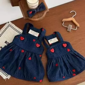 Four Seasons Top Pet Cat Dog Strap Dress Pumpkin Skirt Maltese Schnauzer S