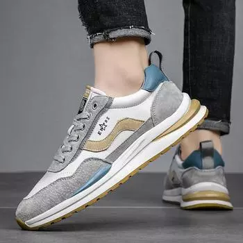 Four seasons trend casual low-top men s shoes outdoor sports color matching lace-up shoes youth niche platform shoes 39