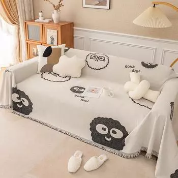 Four Seasons Universal Cartoon Chenille Sofa Towel Cover Towel Modern Simple Sofa Dustproof Full Covered Cloth 130*180cm