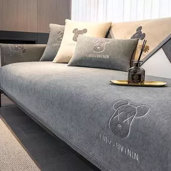 Four Seasons Universal Chenille Sofa Cover Cover Cloth Anti-slip Simple Sofa Cover Full Package Senior Sense Cushion 70X70
