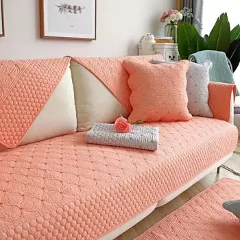 Four Seasons Universal Double Sided Cotton Sofa Cushion Pure Cotton Fabric Sofa Covers Settee Breathable Dust-proof Couch Towel 70x70cm 1pcs