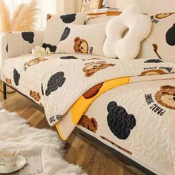 Four Seasons Universal Milk Fiber Диванная подушка Утолщенный Чехол для дивана Плюшевый Чехол Полотенце Зима 70*70cm