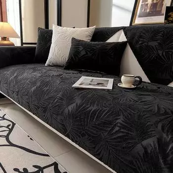 Four Seasons Universal New Jacquard Plush Non-Slip Cushion Simple Solid Color Sofa Cover Cover Cloth Towel Luxury Sofa Cushion A 70x70