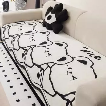 Four Seasons Universal Non-Slip Cushion Special-Shaped Cartoon Panda Cute European Style Simple Sofa Cushion Cover Towel Cloth 90x90