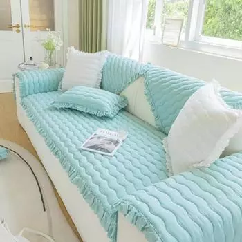 Four Seasons Universal Simple Modern European Style Диванная подушка Юбка Подгиб Кожаный Нескользящий Чехол для подушки Чехол Ткань 70x70cm