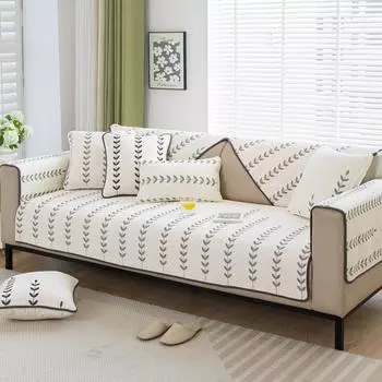 Four Seasons Universal Small Fresh Sofa Cushion Fabric Non-slip Full Cover Sofa Cover Cream Style Sofa Towel Pure Cotton Cushion 70*70cm