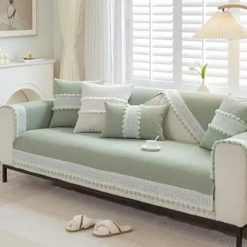 Four Seasons Universal Sofa Cushion Dustproof Sofa Towel Chenille Cushion Backrest Towel Modern Simple Non-Slip Sofa Cushion 70*70cm