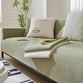 Four Seasons Universal Sofa Cushion Set, Fine Willow Chenille, Non-slip Cover Cloth, Simple All-Inclusive 70X70cm 28X28in