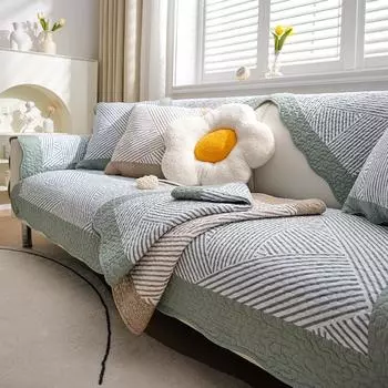 Four Seasons Universal Twill Cotton Sofa Cushion Modern Simple Anti-Slip Sofa Cushion Cover Cotton Back Cover 70*70cm