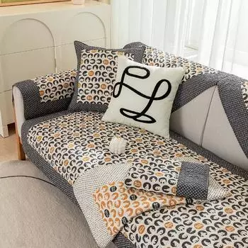 Четыре сезона универсальная стираная саржевая хлопковая ткань с принтом и строчкой, мультяшная диванная подушка, простая нескользящая подушка для дивана, чехол для полотенца 70*70cm