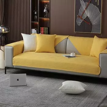 Четыре сезона стираный хлопок стеганый клетчатый диванная подушка современный простой однотонный тканевый противоскользящий чехол для диванной подушки 70*70