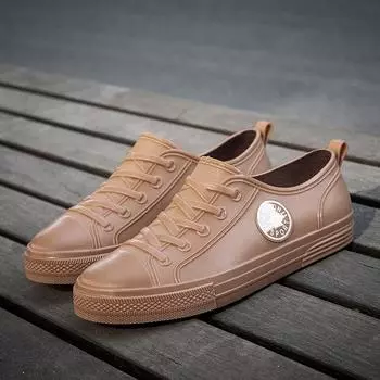 Four Seasons Waterproof Shoes Men s and Women s Couples Rain Shoes Spring and Autumn Low Help Students Fashion Non-slip Lightweight 36