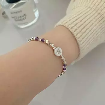 Foxanry геометрический браслет из бисера для женщин модный индивидуальный буква W ручной работы ювелирные изделия для дня рождения аксессуары подарки 18cm серебряный