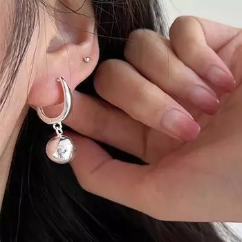 Foxanry круглые серьги-подвески для женщин и девочек, минималистичные индивидуальные ювелирные изделия на день рождения, подарки, оптовая продажа, предотвращение аллергии 8mm серебряный