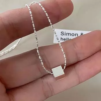 Foxanry квадратное геометрическое ожерелье для женщин, пары, модная минималистичная индивидуальная цепочка на ключицы, ювелирные изделия на день рождения, подарки