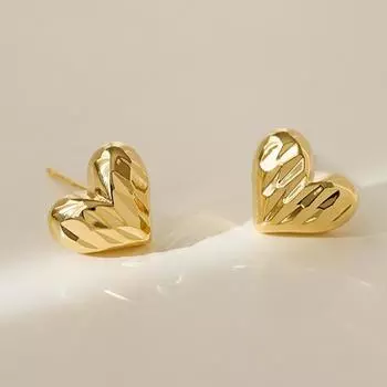 Foxanry Love Heart геометрические серьги для женщин простые элегантные предотвращающие аллергию свадебные украшения для невесты аксессуары подарки 8mm золотой