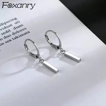 FOXANRY модные серьги для предотвращения аллергии, вечерние ювелирные изделия, очаровательные женские и женские новые модные креативные геометрические подвески, пляжные аксессуары as Shown серебряный