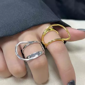 Foxanry нерегулярное геометрическое кольцо для женщин, пары, новая мода, преувеличенные украшения на день рождения, аксессуары, подарки 17mm золотой