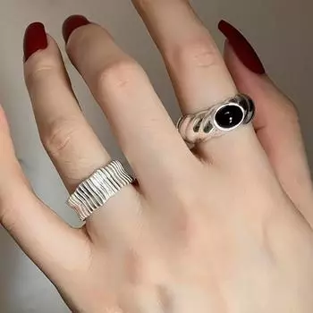 Foxanry нерегулярные геометрические кольца для женщин, пары, винтажная мода, минималистичные украшения для дня рождения, аксессуары, подарки 17mm серебряный