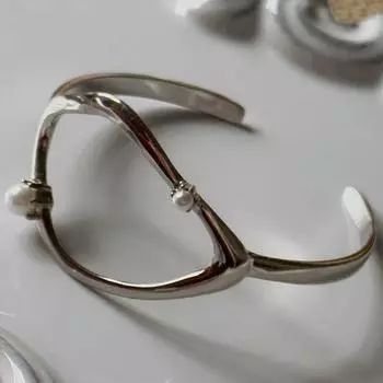 Foxanry нерегулярный геометрический браслет для женщин, пар, творческая личность, минималистичный браслет ручной работы, ювелирные изделия ручной работы на день рождения, подарки 18cm серебряный