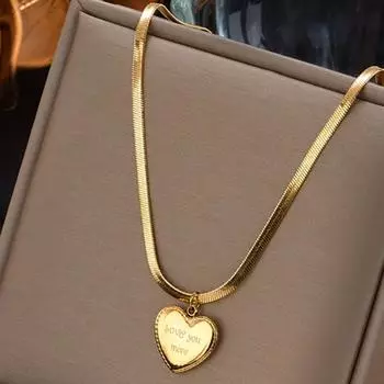 Foxanry нержавеющая сталь 316L геометрическое ожерелье с сердцем любви для женщин минималистичный невыцветающий свадебный подарок для невесты оптом 50cm золотой