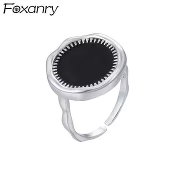 Foxanry новые модные кольца на палец креативные нерегулярные геометрические украшения ручной работы на день рождения, подарок для женщин 17mm серебряный