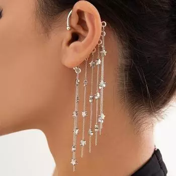 Foxanry предотвращает аллергию, 1 шт., серьги с кисточками для женщин и девочек, модные элегантные милые звезды, геометрические украшения для помолвки, вечерние, подарки 8mm золотой