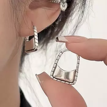 Foxanry предотвращает аллергию, геометрические серьги для женщин, винтажные творческие личности, ювелирные изделия на день рождения, аксессуары, подарки 8mm серебряный