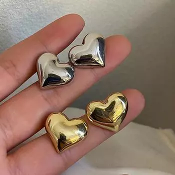 Foxanry предотвращают аллергию, серьги-гвоздики с сердечками для женщин, пары, новая мода, простые вечерние ювелирные изделия, подарки золотой