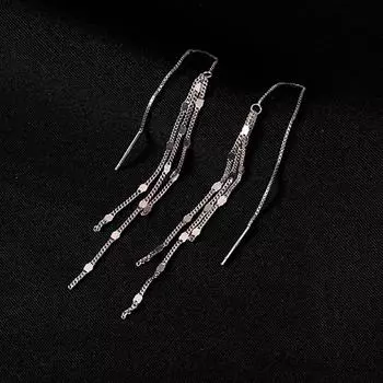 FOXANRY предотвращают аллергию, серьги-капли для женщин, модные, элегантные, очаровательные, креативные, с длинной кисточкой, ювелирные изделия для невесты 8mm серебряный