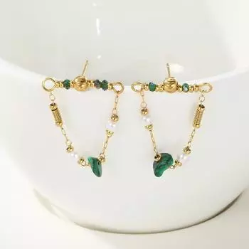 Foxanry серьги из нержавеющей стали 316L с натуральным камнем для женщин, винтажные украшения для дня рождения, аксессуары, подарки 8mm золотой