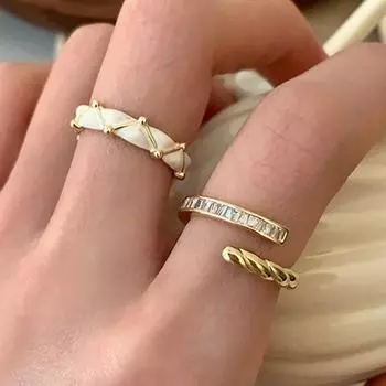 Foxanry сверкающее кольцо с цирконом для женщин и девочек, модные элегантные обручальные украшения, подарки 17mm золотой