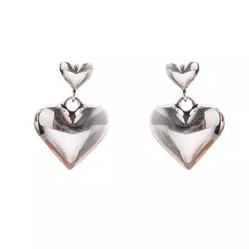 FoxanryPrevent серьги с сердечками для женщин и пар, модные простые геометрические ювелирные изделия ручной работы, подарки