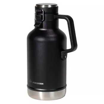 FOXDOOR Ice Water Large Ice Cold Совместим с газированной кувшином из нержавеющей стали, неплавящаяся бутылка, Growler, газированная, 1,9 л, емкость, контейнер, чёрный