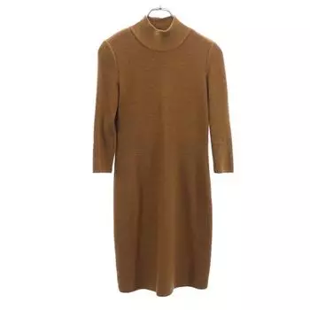 FOXEY Made in Japan wool 7 minutes sleeve knit one piece 38 Brown Women Used