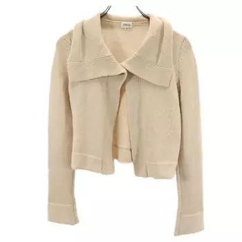 FOXEY Made in Japan wool Long sleeve Bolero knit 40 Beige Women Used