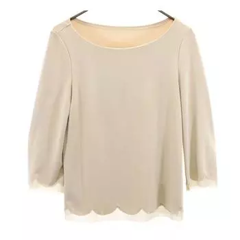 FOXEY NEW YORK made in Japan 7 minutes sleeve Cut 38 Beige Women Used