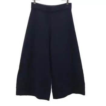 FOXEY NEW YORK made in Japan knit Wide pants 42 Navy Women Used