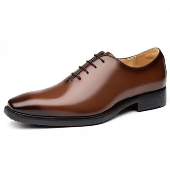 Foxsense Business Легкое Платье Однотонное Удобное для Мужской Обуви Премиум Размера, Обувь, Оксфорды, Мысок, Для ходьбы, Кожа, Водонепроницаемый, Коричневый, 25.0см,