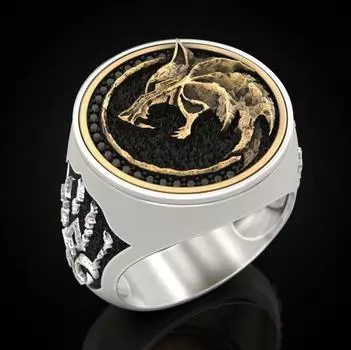 Foydjew New Wizard Hunter Wolf Claw Rings European American Viking Warrior Retro Stainless Steel Двухцветное золотое мужское кольцо 7