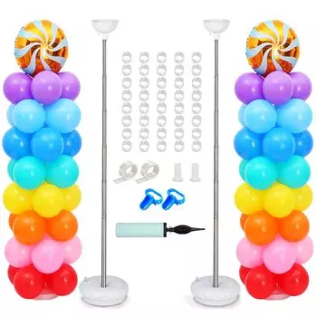 FQIPEI Комплект подставки для воздушных шаров, телескопическая подставка с регулируемой высотой, основание для воздушных шаров, украшение на свадьбу, вечеринку, открытие, праздник, событие, украшение воздушными шарами