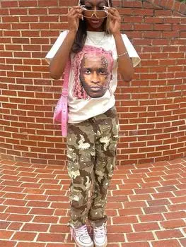 FQLWL Свободная футболка с принтом Street Trend S белый